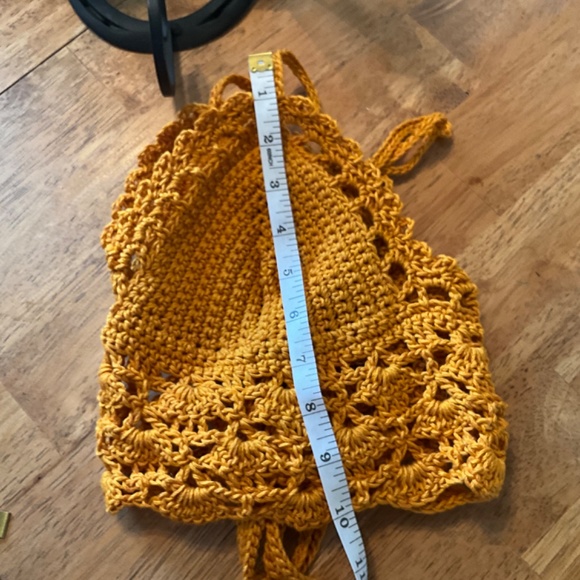 Hand Crafted Crochet Halter Hippie Boho Crop Bikini Floral Top Off the shoulder - Picture 14 of 14